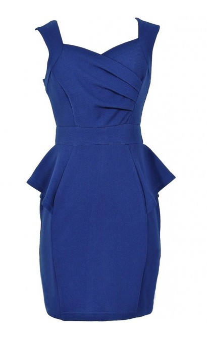 Network The Room Matelasse Peplum Dress in Royal Blue